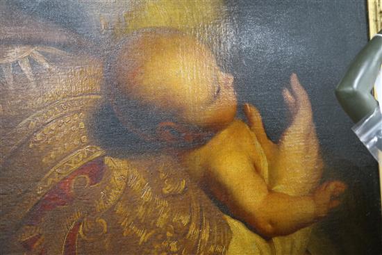 19th century English school, oil on canvas, Religious scene, 96 x 76cm